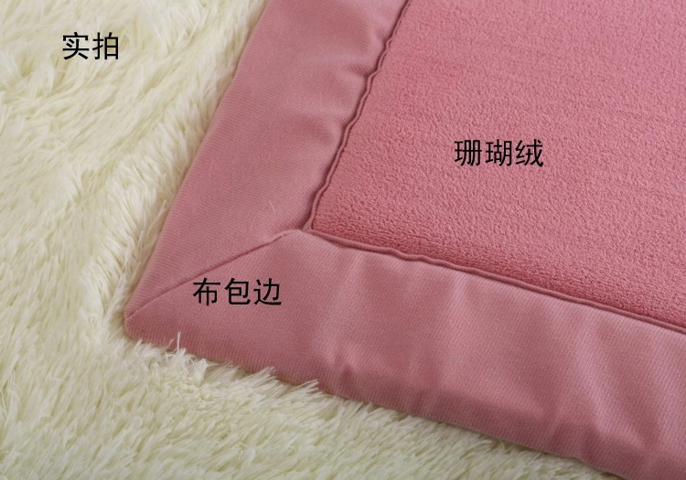
                                        芦苇 超厚弹性珊瑚绒客厅地垫儿童爬行垫欧式卧室房间地毯满铺 苔绿色 约190*240cm                
