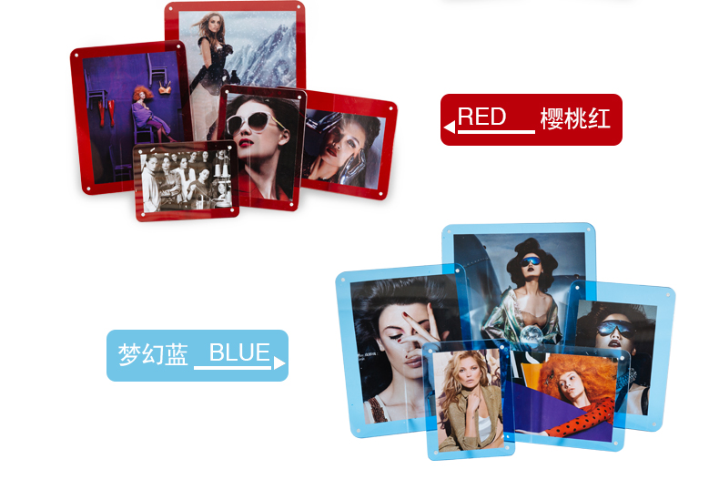 
                                        品旭 现代欧式客厅简约设计亚克力可组合相框相架摆台5寸6寸7寸8寸10寸A4 冰雪白 A4                