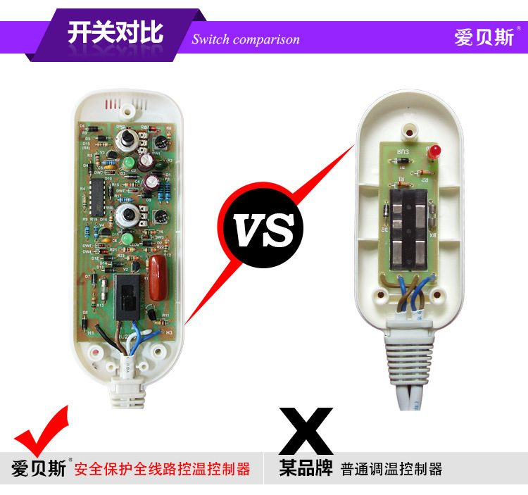 爱贝斯全线路控温双人双控电热毯 红格子 150*120cm_现价-1元