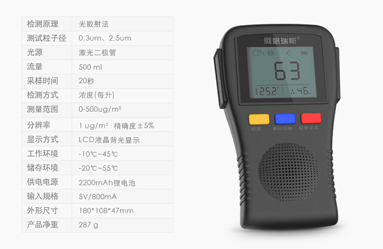 阿格瑞斯WP6110 PM2.5检测仪 家用室内室外空气质量测试仪 雾霾粉尘颗粒监测仪器