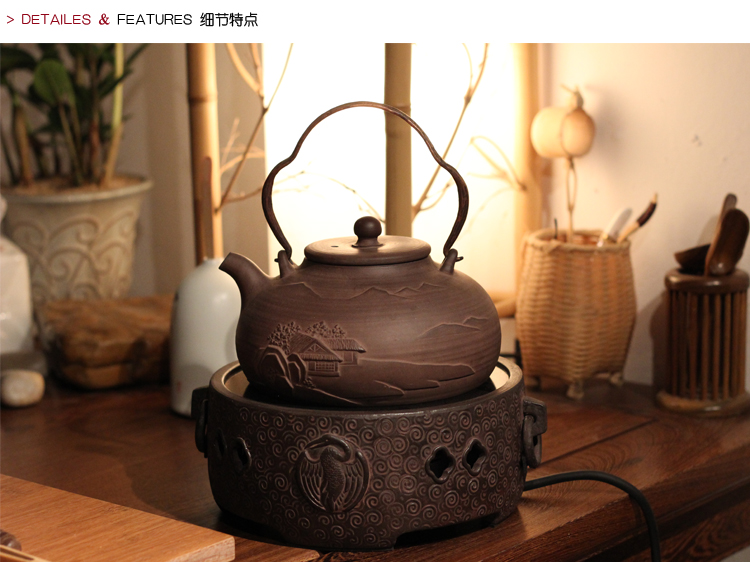 台湾龙隐斋老岩泥电陶炉&lt;鹤鸣&gt;静音电陶炉 迷你煮茶炉 超薄旋钮款