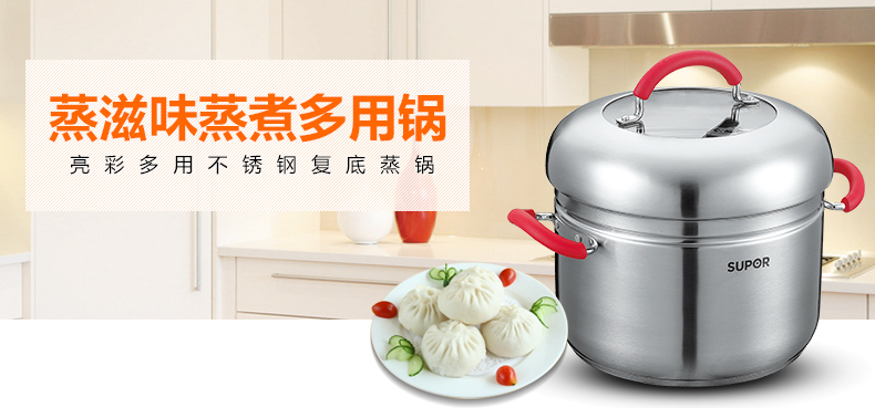 苏泊尔（supor）蒸滋味蒸煮多用双层蒸锅亮彩系列EZ24SS01
