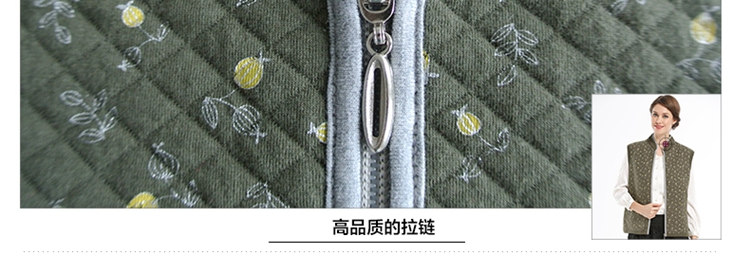 森鹅中老年保暖马甲女装妈妈装秋冬加厚夹棉马夹背心拉链坎肩印花优雅舒适大方本命年多色 时光紫 175/96A