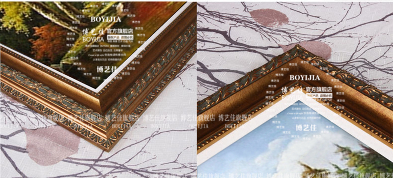 
                                        博艺佳欧式客厅山水风景油画聚宝盆财源广进别墅会所大堂有框画玄关壁画 第六幅 60*120CM                