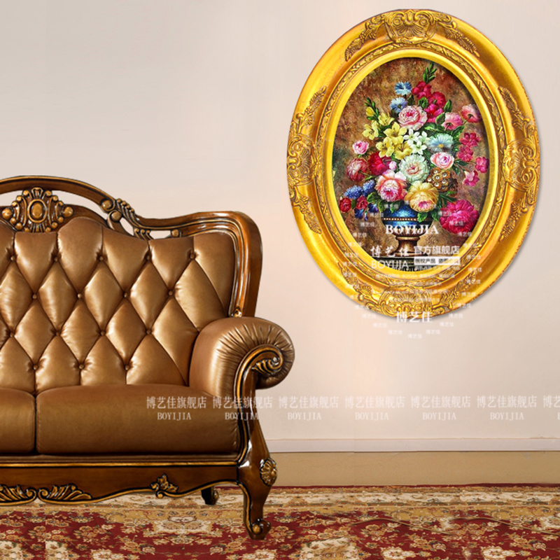 博艺佳 欧式高档挂画别墅酒店家居玄关壁炉餐厅装饰画尊贵金箔框 A1 45*55cm