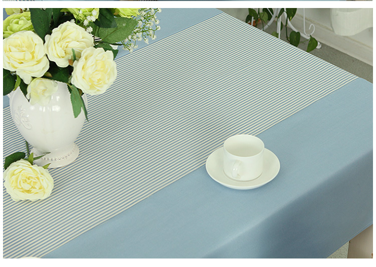 
                                                            锦色华年沙华 条纹拼接欧式餐桌布 布艺 台布 茶几布 红色 130*180cm                