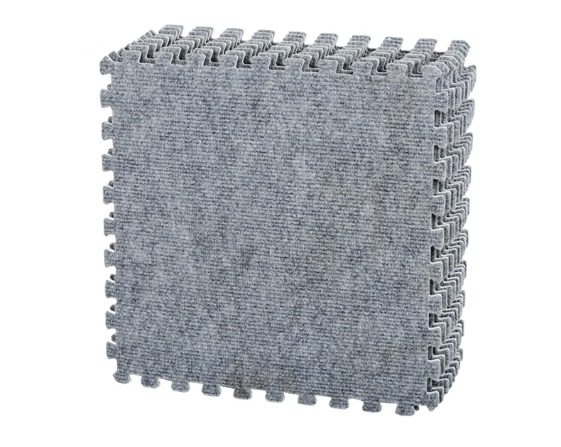 爱丽思IRIS防滑树脂拼接绒面地垫9片装 灰色 JTM-32_CPT 320x320x10(MM)