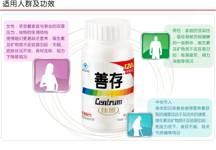 善存r佳维片 善存佳维片120片 维生素 复合维生素 多种维生素片