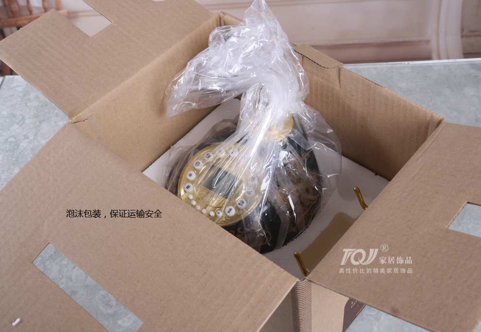 
                                                                                屯奇居（TQJ）黑色陶瓷客厅复古电话机卧室房间仿古电话机家用固定电话古董座机 背光免提版                