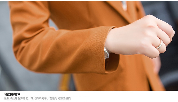 CEFREKAY小西装女外套 长袖中长款显瘦西服女上衣百搭新款 气质外套潮2501 深蓝色 L