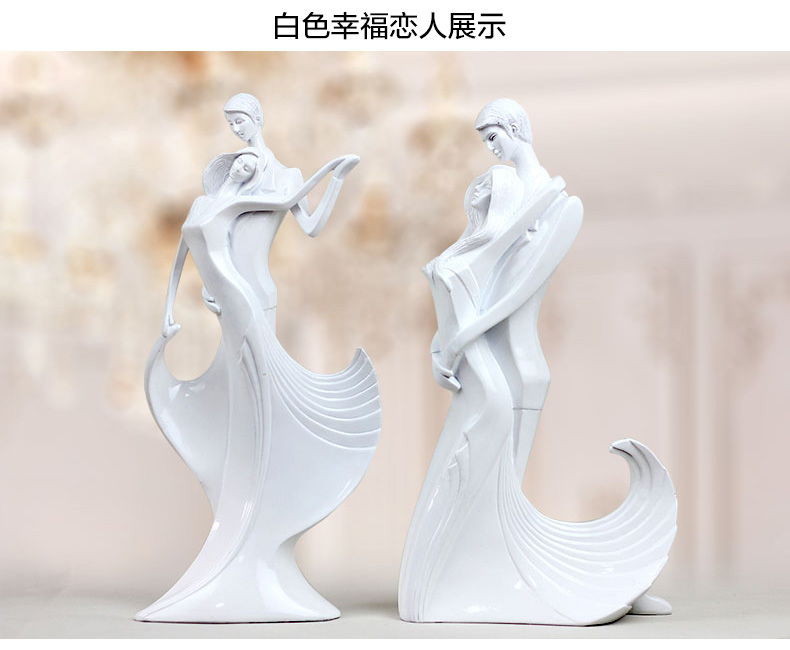 靓莎莎 欧式客厅电视柜酒柜装饰品摆件闺蜜创意实用结婚礼物卧室工艺礼品 蓝色A款 高 29CM