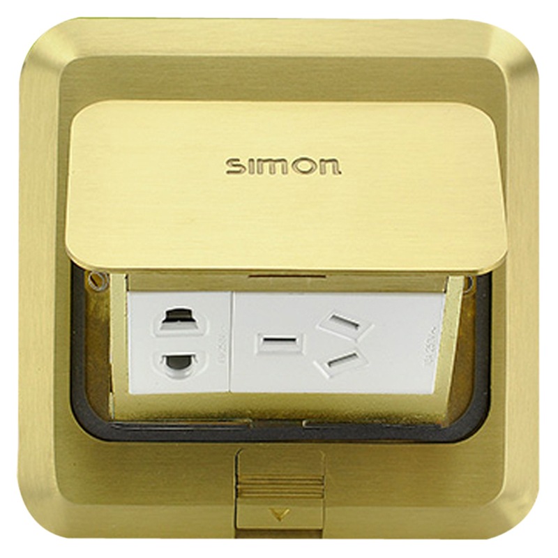 西蒙电气(simon) TD120F1 铜防水五孔地插...