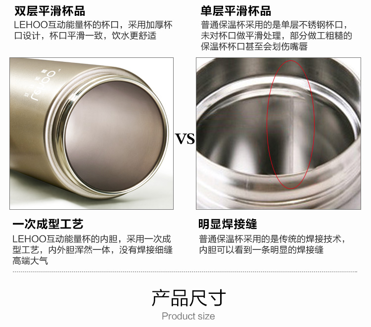 LEHOO 智能水杯 互动能量杯 提醒喝水 保温杯 创意音箱杯子 实用个性创意浪漫生日礼品