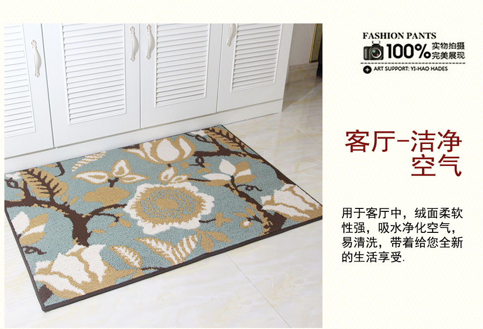 
                                                            御美地垫 欧式彩圈进门地垫防滑垫 客厅玄关垫厨房入户门垫脚垫地垫 彩圈7849-4 45x70cm玄关换鞋垫                