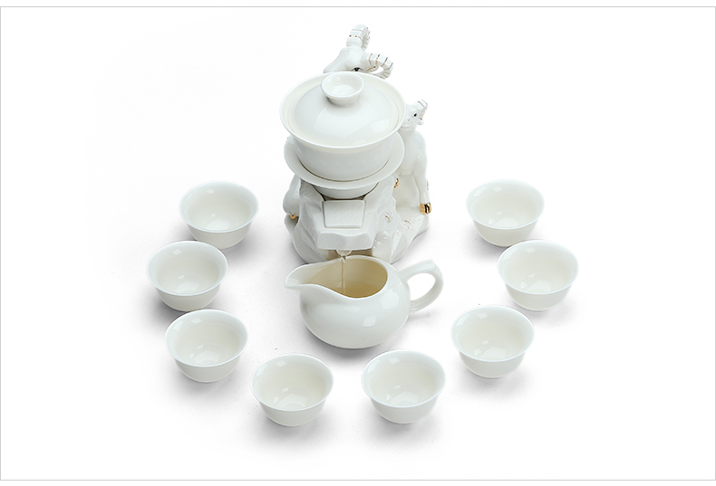 茶具自流水半自动陶瓷功夫茶具套装茶道工艺 1猴年吉祥