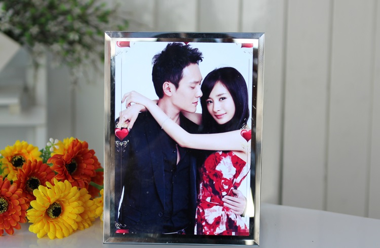 水晶玻璃相框摆台 结婚照片影楼相框 证书证件相框7寸8寸10寸12寸 如图破损包赔 7寸