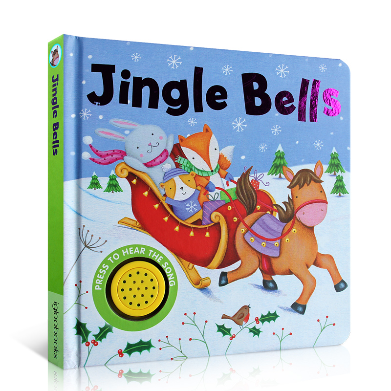 英文原版绘 jingle bells 铃儿响叮当圣诞童谣歌曲儿歌发声纸板图书