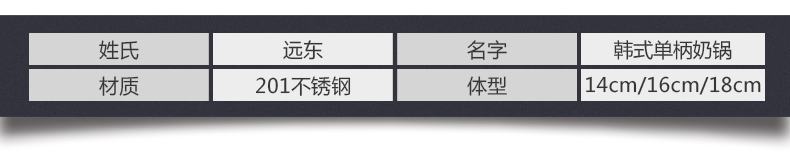 远东加厚无涂层14cm16cm18c德国工艺不锈钢小奶锅电磁炉煮牛奶锅不粘锅汤锅 14cm