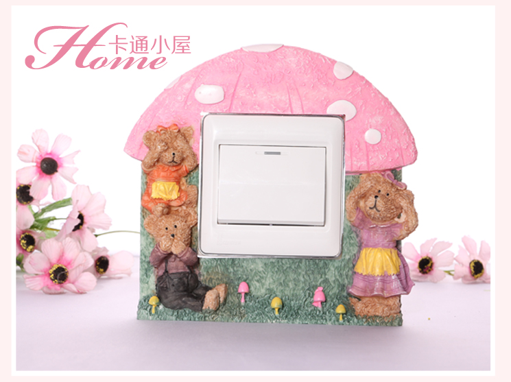 梦唯雅 环保彩绘 手工创意开关套 树脂开关保护贴套 亚克力树脂 蕾丝红玫瑰006