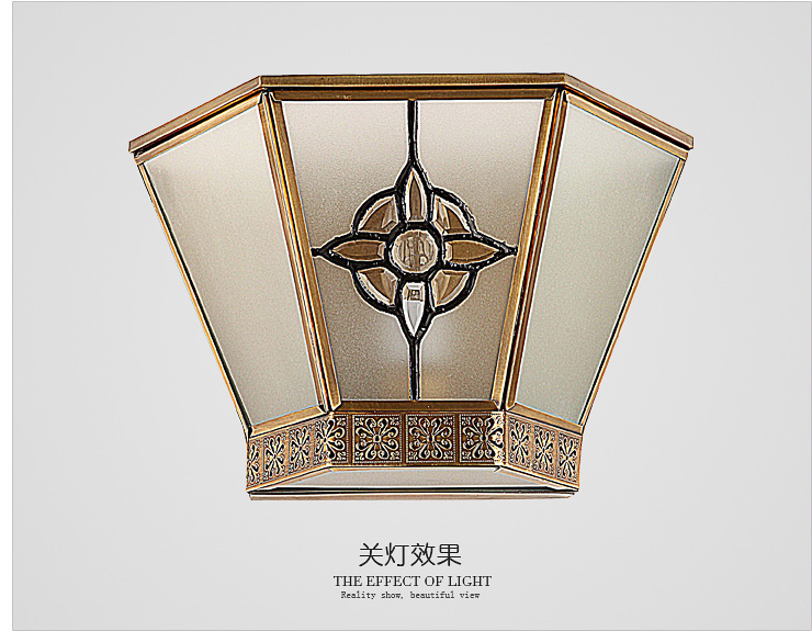 蒙特丽 客餐厅卧过道壁灯TBX1 美式乡村全铜灯具 (B) 型号TB51_26*18cm