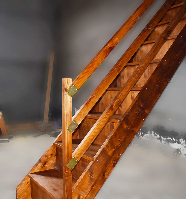 阁楼楼梯复式加大踏步登高梯室内楼梯实木直梯家用实木简易木梯子 图