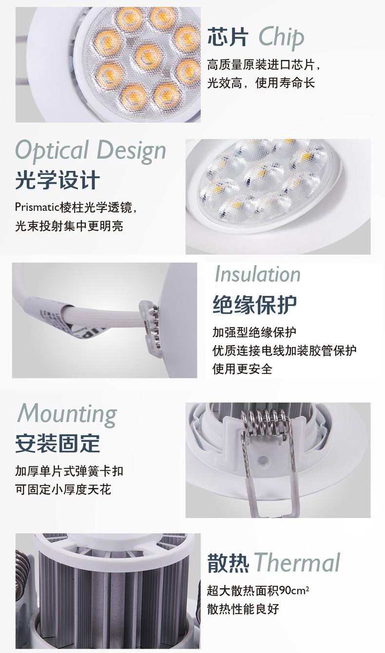 
                                                                                飞利浦（PHILIPS） led射灯 天花灯过道灯射闪幻升级版皓动LED筒射灯3W5W7W 新皓动2.7W白色-开孔65-75mm 正白光4000K                