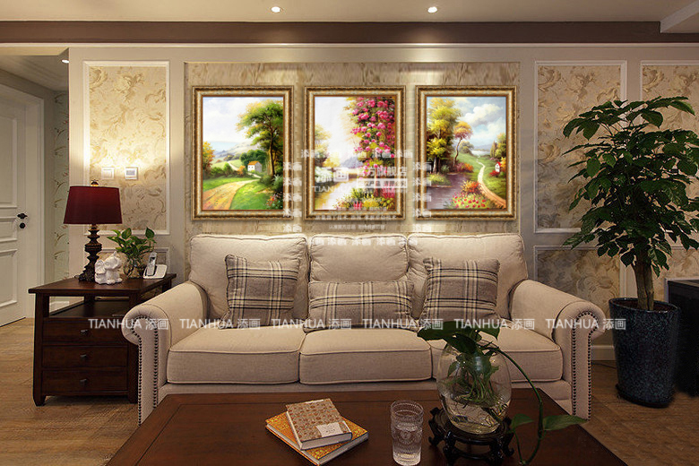 
                                        添画 手绘装饰油画客厅玄关挂画现代简欧风景油画 走廊壁画 A1 70*100CM                