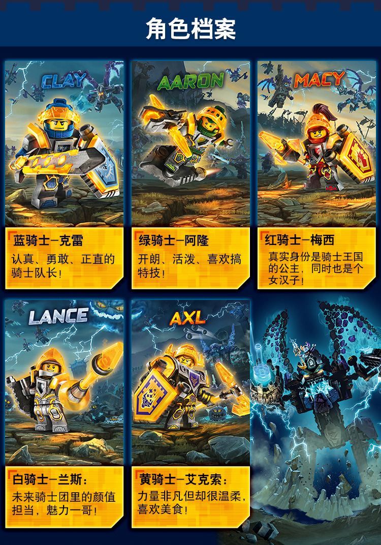 乐高玩具未来骑士团nexoknights8岁14岁阿隆的双螺旋合体战机72005