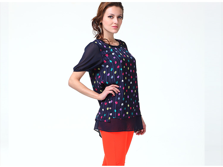 Lovers in Paris (abaparis) 2015 new, larger female short-sleeved round-collar loose dot T pension women 3843 blue XXXL pictures, price, brand platters! Elections are good character, the national distribution, so why buy now enjoy more preferential! Health