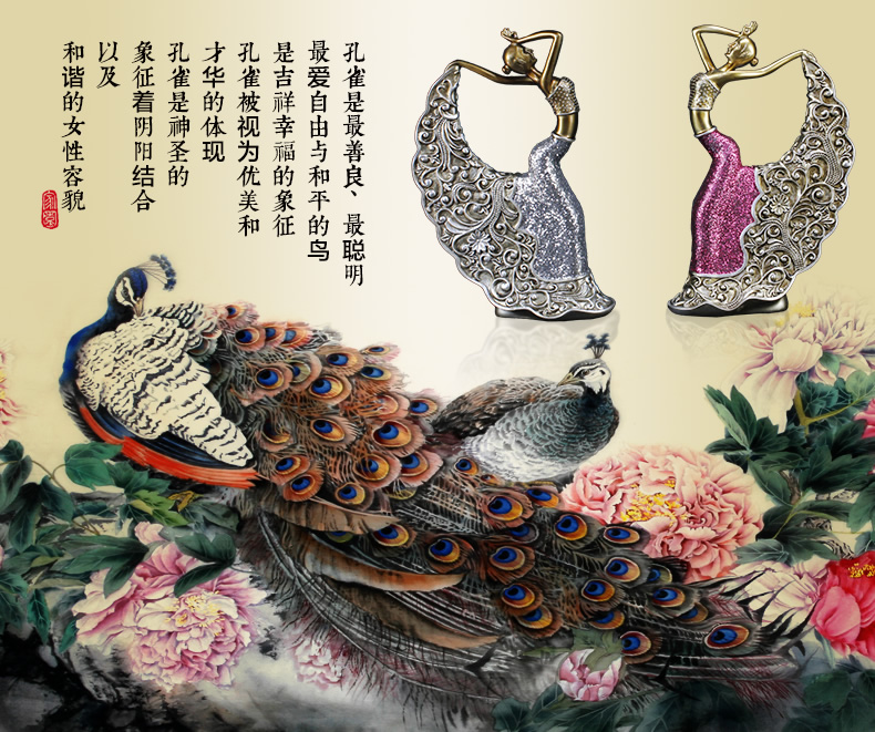 
                                        欣润树脂人物个性摆件舞女房间装饰品客厅 时尚简约摆设创意工艺品 大号 粉色+绿色 一对人 高51.5CM                