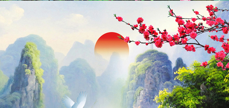 
                                        卡卡十字绣新款5D钻石画魔方圆钻流水生财点钻十字绣客厅书房山水大画钻石绣 魔方圆钻180*75cm 满钻全贴 130%钻量                