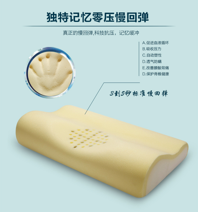 联大 保健枕头磁疗颈椎枕 零压力太空慢回弹记忆枕头 助眠颈椎磁石枕芯 健康枕护颈枕全国包邮