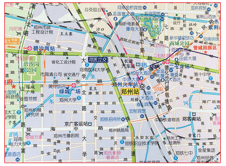 2018新版 河南省交通旅游图 郑州市街道大比例城区地图 景点路线 旅游图片