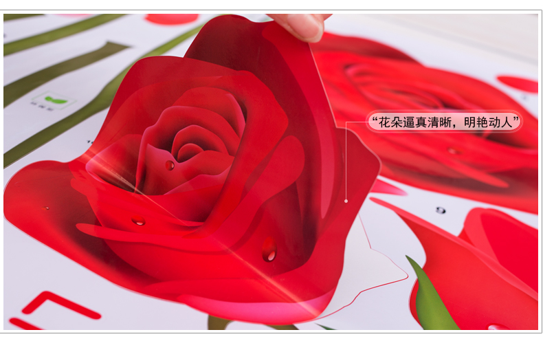 缔卡 幸福玫瑰 温馨卧室客厅电视沙发背景墙墙壁贴纸 玫瑰花可移除墙贴 环保可移除/图片色 特大