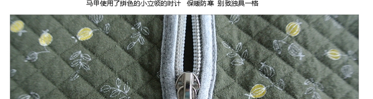 森鹅中老年保暖马甲女装妈妈装秋冬加厚夹棉马夹背心拉链坎肩印花优雅舒适大方本命年多色 时光紫 175/96A
