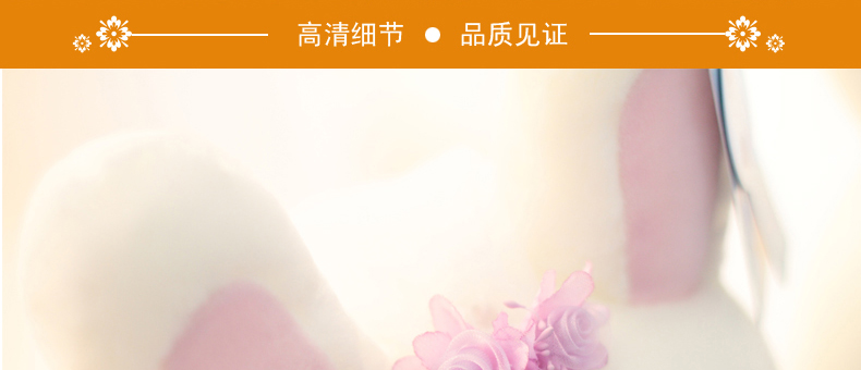 棉呆呆 婚庆新婚礼品情侣婚纱礼服小兔兔婚纱兔毛绒公仔 情侣兔一对-紫色婚纱 40cm