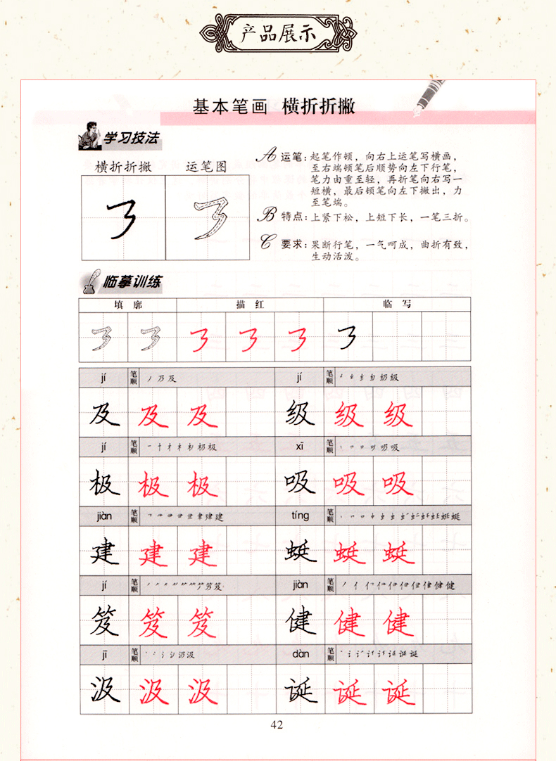 wf【赠练字纸】正版 全5册 从零起步学书法 基本笔画/间架结构/偏旁