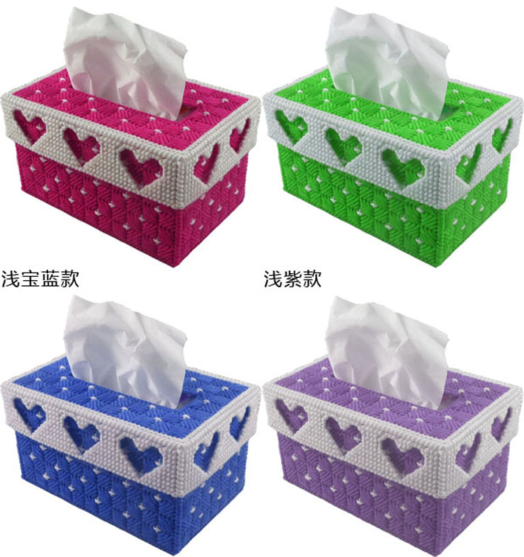 
                                        秀宛立体3D十字绣套件装新款热销爆款三心四心手工艺术抽纸巾盒新店促销特价包邮 三心浅紫款                