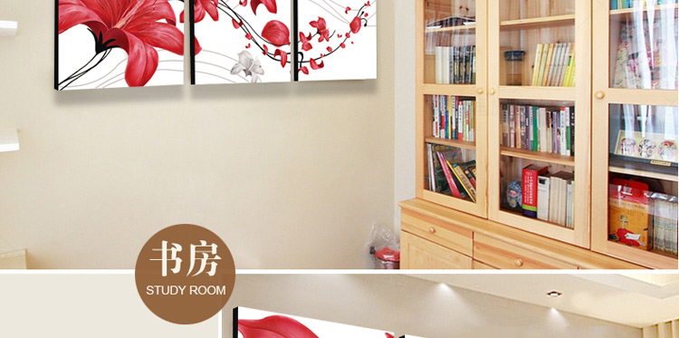 水晶装饰画挂画客厅现代卧室壁画挂画装饰画餐厅装饰画挂画三联无框画装饰画抽象装饰画挂画墙画 W03 60*60 三件套