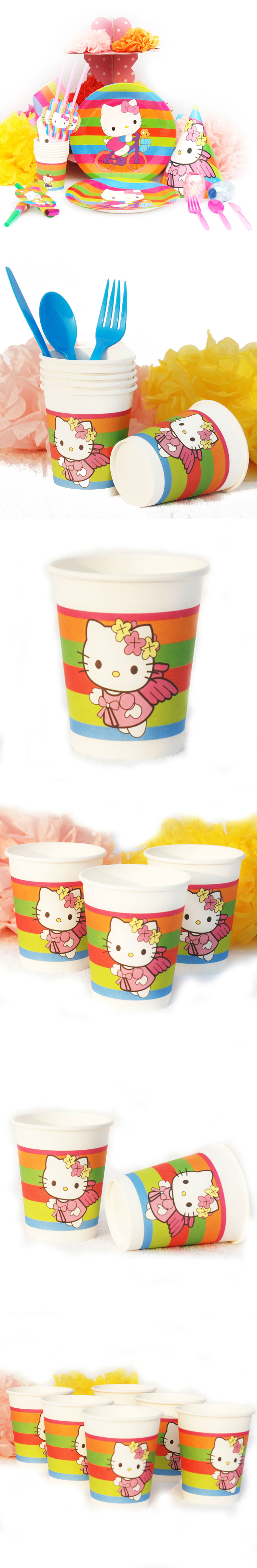 孩派HighParty派对用品/生日派对/Hello Kitty主题杯/6个