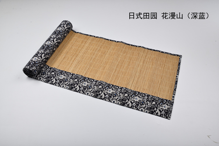 方然  无由 日式田园 花漫山 竹制 茶席 茶帘 桌旗ZB01 花式一32*210cm