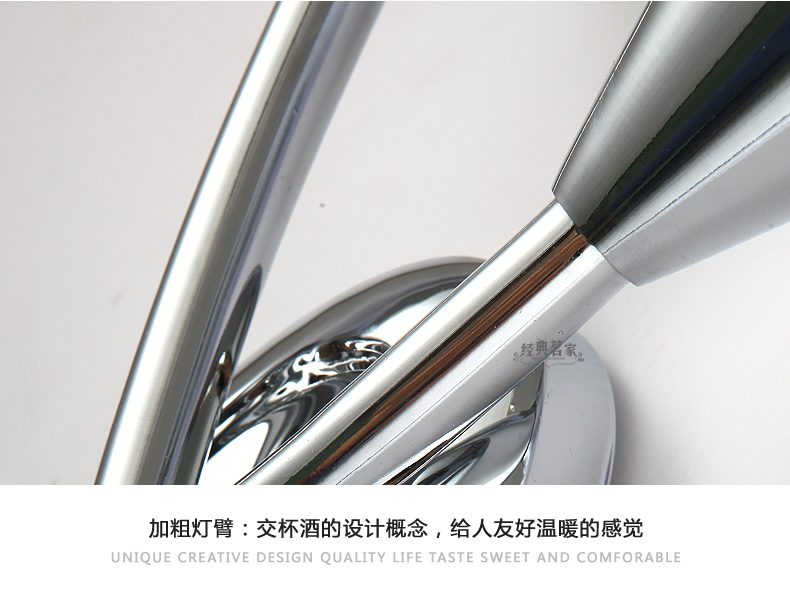 经典茗家灯饰现代简约创意玻璃壁灯卧室床头灯具双头温馨过道灯饰印花B06 灯具/不带灯泡