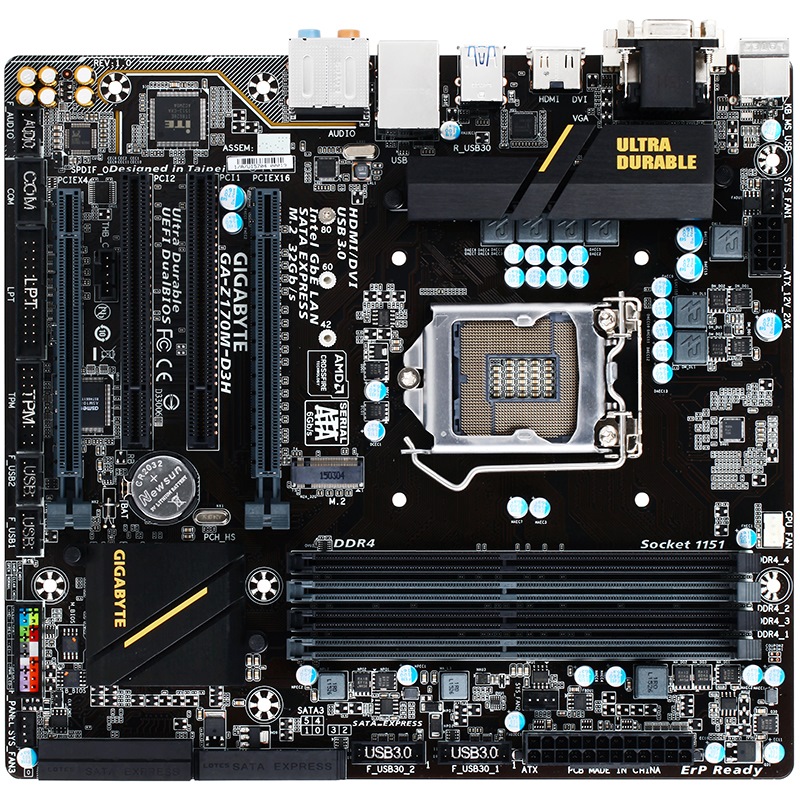 技嘉（GIGABYTE）Z170M-D3H主板 (In...