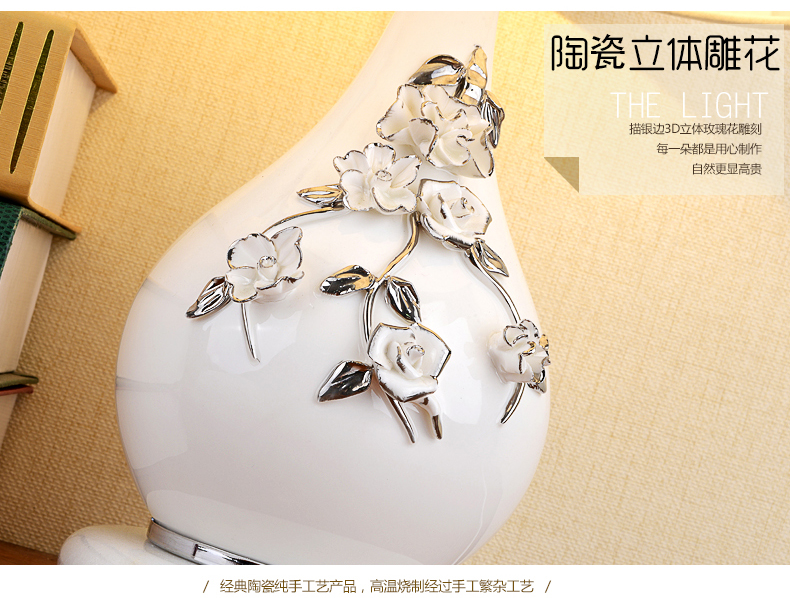 蒙特丽 卧室床头调光台灯 TX06 客厅书房布艺韩版装饰灯具(B) 灰色花+送灯泡 调光开关