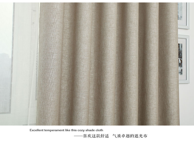 铭聚布艺简约现代加厚亚麻遮光卧室客厅窗帘布料成品定制 极简亚麻 蓝色-窗帘-挂钩式 定制1.5米宽*2.65米高