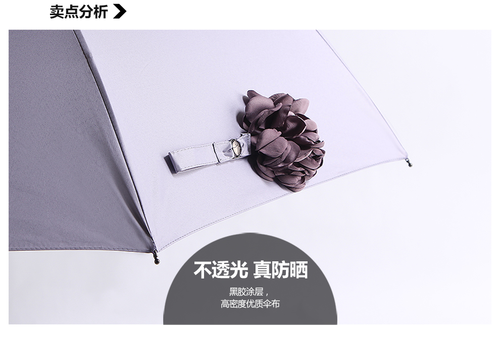 JUST MODE 防晒小黑伞女折叠伞晴雨伞太阳伞遮阳伞防紫外线山茶 天空蓝