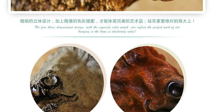 
                                        仿真动物头鹿头壁挂壁饰墙饰欧式家居立体创意挂饰酒吧墙面装饰品SLDS 仿古铜.                