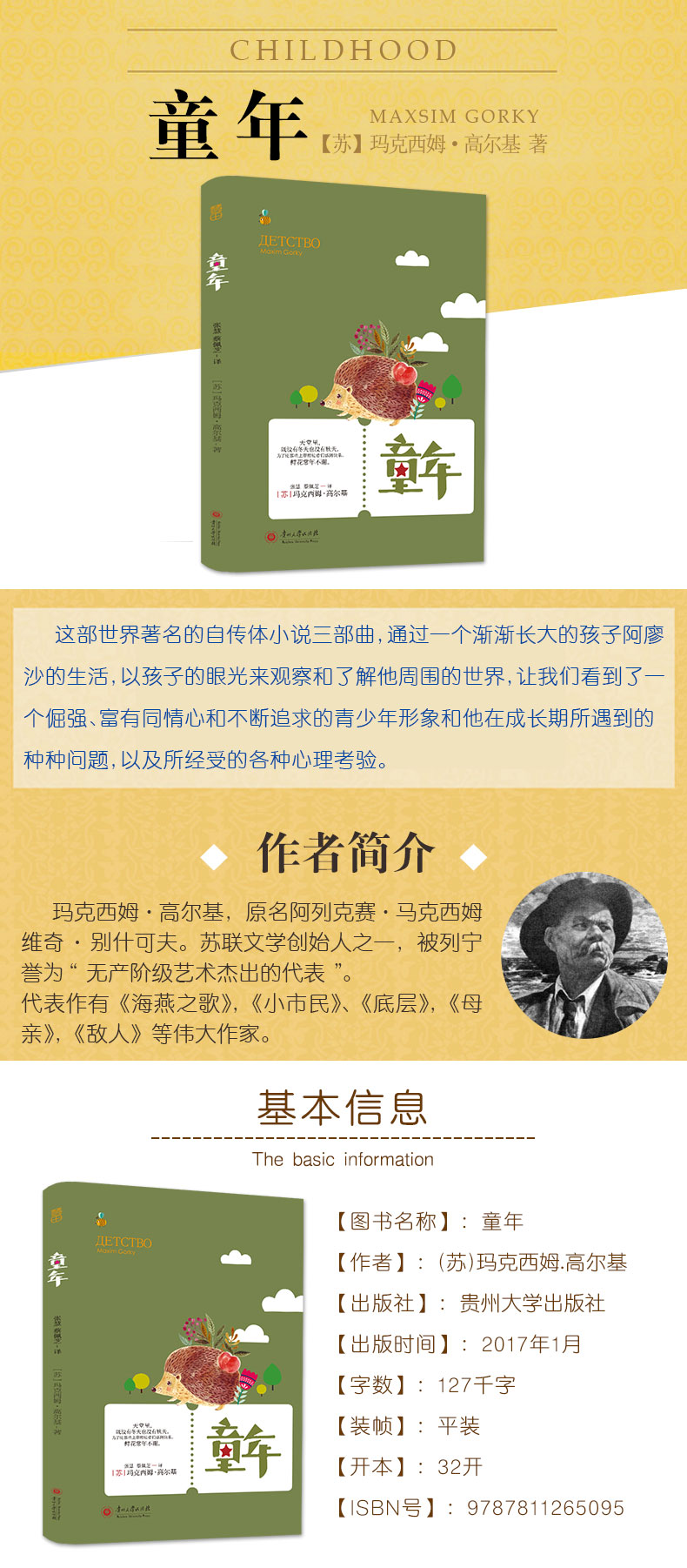 正版现货 童年 世界名著 高尔基 经典世界名著 外国小说