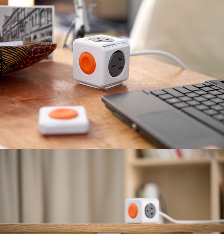 PowerCube Remote 全新三代无线遥控魔方插座-橙色1.5M带遥控器