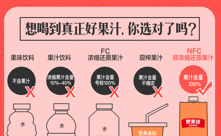 西班牙进口 NFC果汁 赞美诗(ZUMOSOL) 苹果